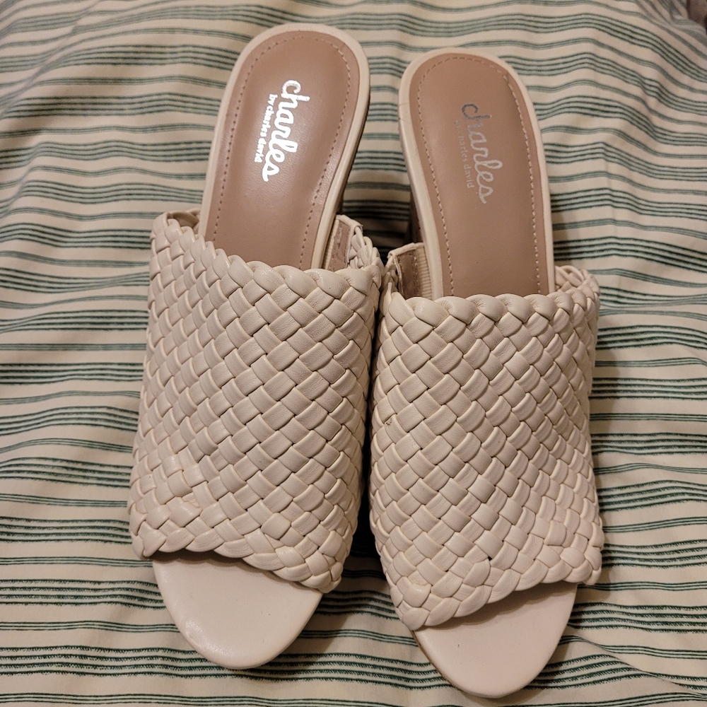 Charles by Charles David Lolli Platform Wedge Sandals Woven Slip On Size 8M